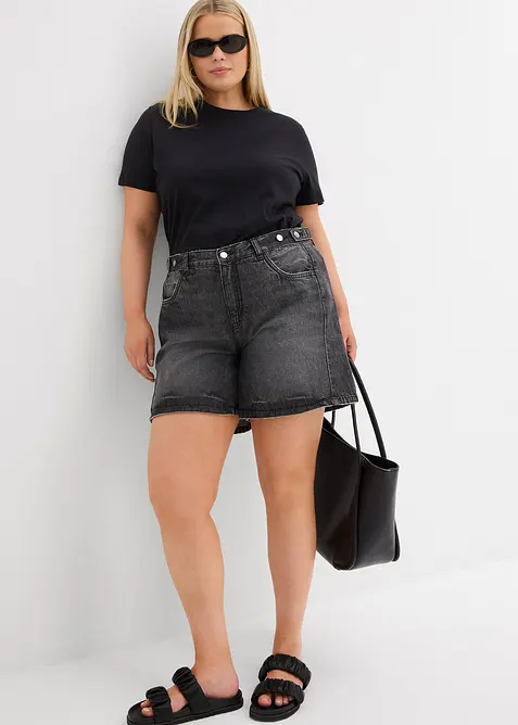 Jeans short mid waist, low stretch, bonprix