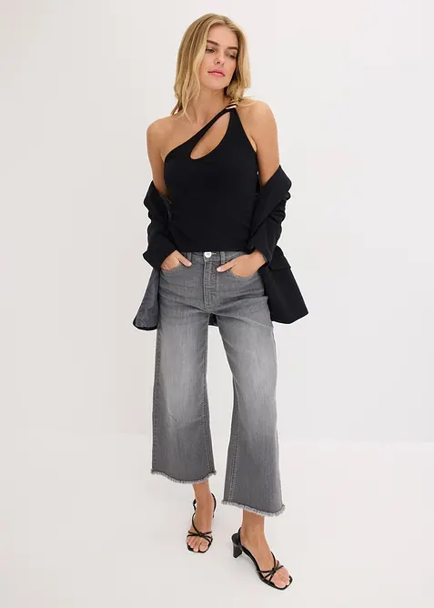 One shoulder top met versiering, bonprix