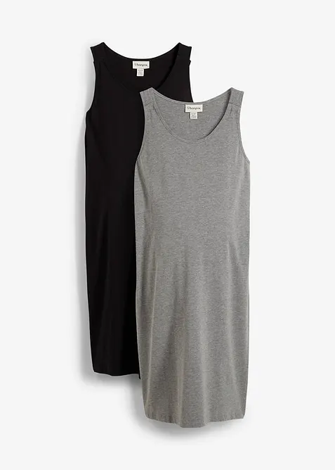 Zwangerschapsjurk/voedingsjurk van katoen-jersey (set van 2), bonprix