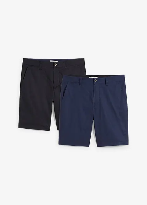 Stretch chino bermuda, regular fit (set van 2), bonprix