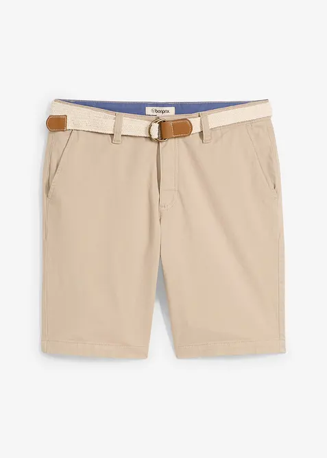 Stretch bermuda met riem, regular fit, bonprix