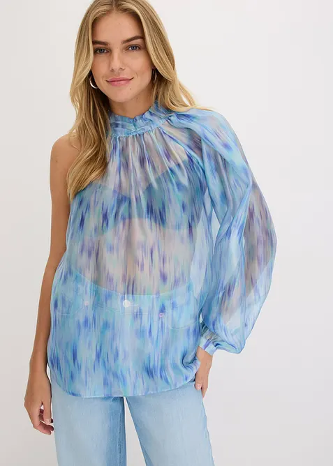 One-shoulder chiffon blouse, bonprix