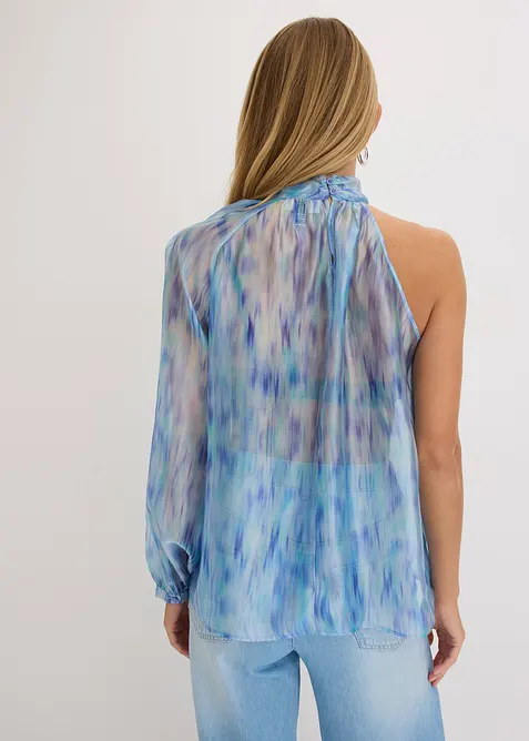 One-shoulder chiffon blouse, bonprix
