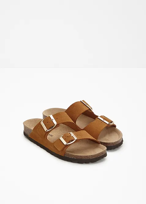 Leren slippers, bonprix
