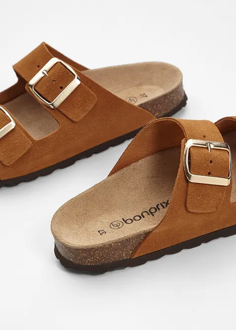 Leren slippers, bonprix