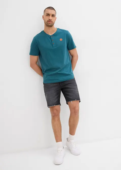 Henley shirt van biologisch katoen (set van 2), bonprix