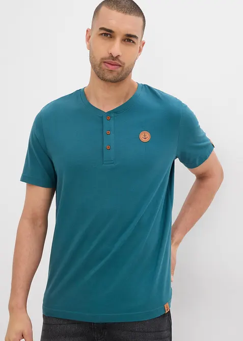Henley shirt van biologisch katoen (set van 2), bonprix