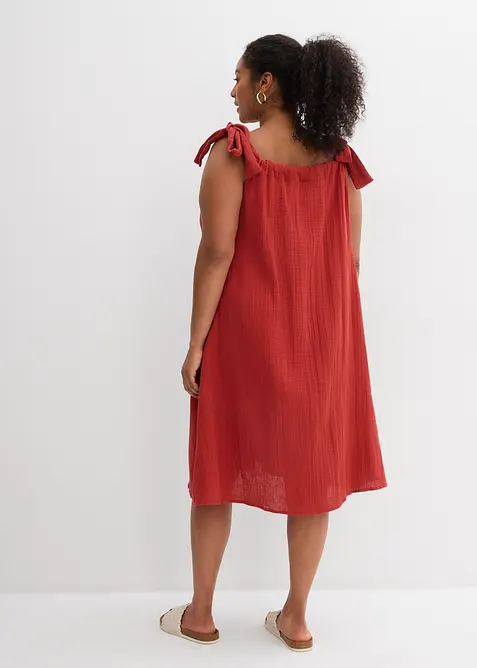 Jurk met spaghettibandjes van zachte mousseline, bonprix