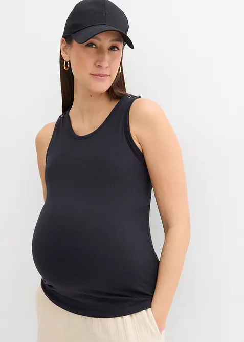 Comfortabele zwangerschaps- en borstvoedingstop met cups van biologisch katoen, bonprix