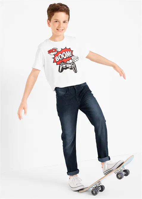 Slim fit stretch jeans straight met verstelbare band, bonprix