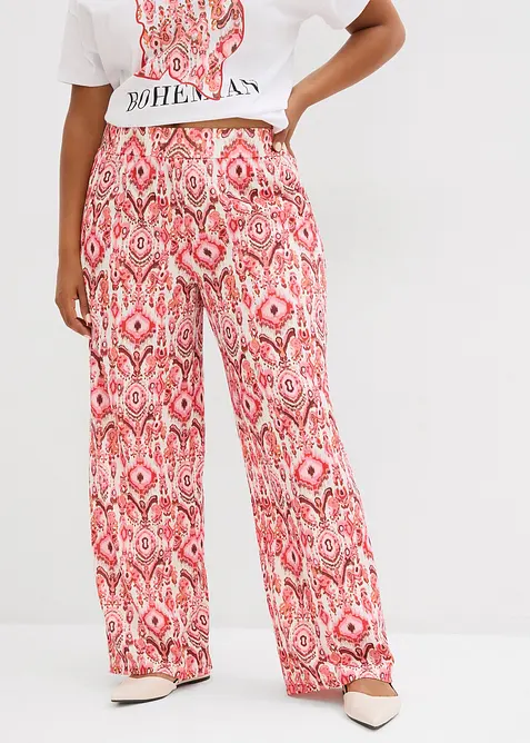 Slip-on broek van gestructureerd cr&ecirc;pe, bonprix