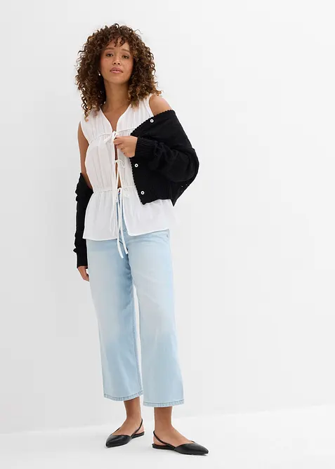 Baggy jeans mid waist super soft, cropped, bonprix