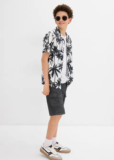 Overhemd van zachte viscose met korte mouwen, bonprix