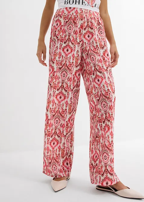 Slip-on broek van gestructureerd crêpe, bonprix