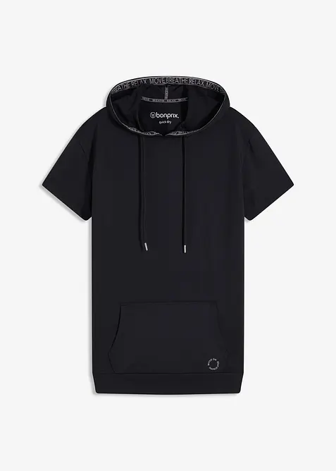 Oversized sportshirt met capuchon, sneldrogend, bonprix