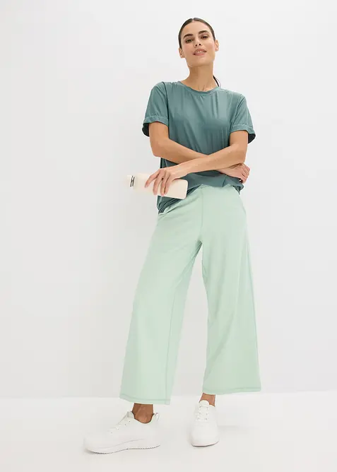 Comfort capri sportbroek met wijde pijpen, bonprix