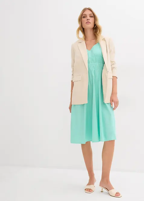 Jurk met spaghettibandjes van puur biologisch katoen, bonprix