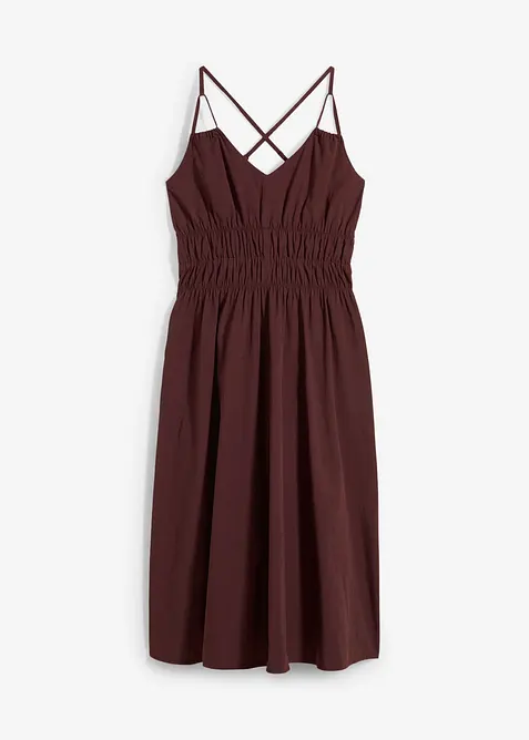 Jurk met spaghettibandjes van puur biologisch katoen, bonprix