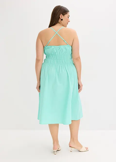 Jurk met spaghettibandjes van puur biologisch katoen, bonprix