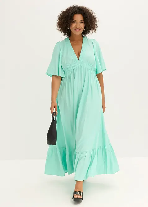 Maxi jurk met strokenrok van soepele viscose, bonprix