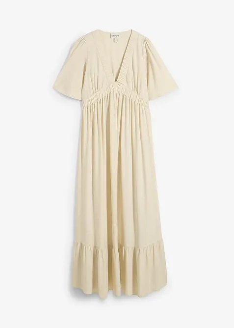 Maxi jurk met strokenrok van soepele viscose, bonprix