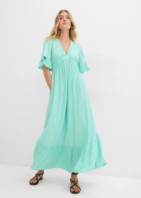 Maxi jurk met strokenrok van soepele viscose, bonprix