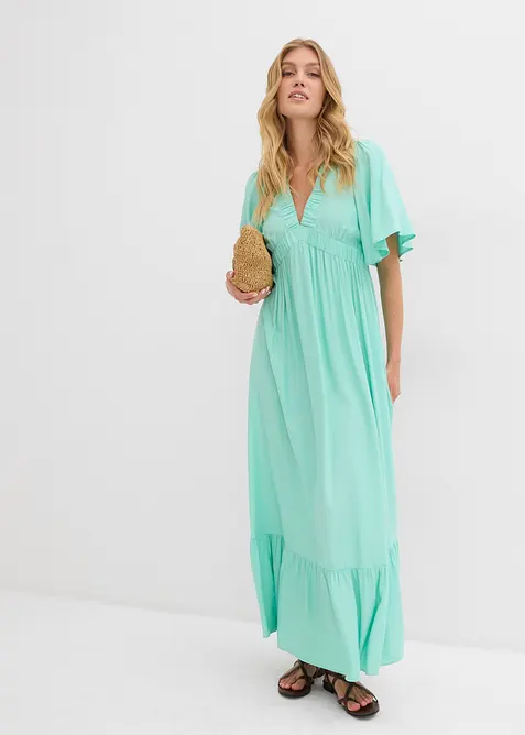 Maxi jurk met strokenrok van soepele viscose, bonprix