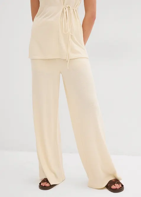 Palazzo broek in gebreide look, bonprix