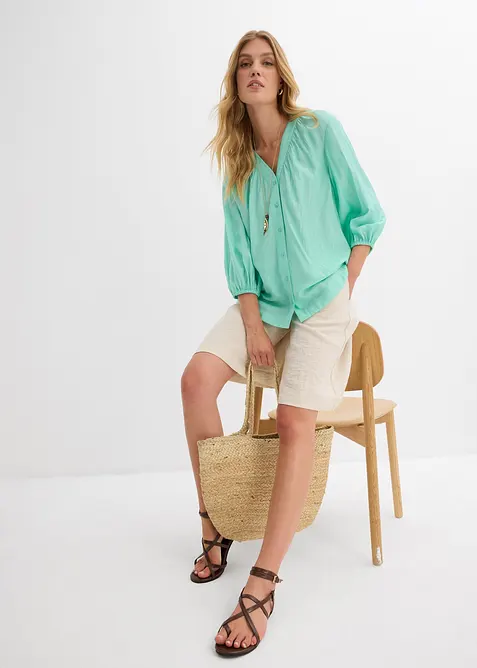 Oversized blouse in een zachte viscosemix, bonprix