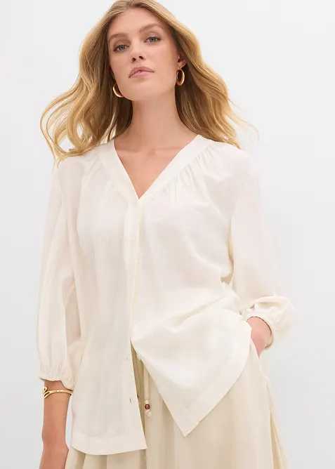 Oversized blouse in een zachte viscosemix, bonprix