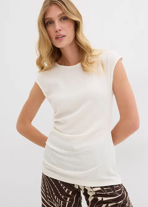 Shirt van gestructureerde cr&ecirc;pe, bonprix