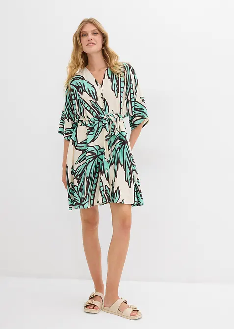 Mini jurk van soepele viscose met kimonomouwen, bonprix