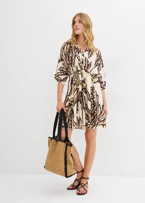 Mini jurk van soepele viscose met kimonomouwen, bonprix