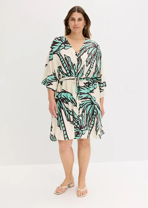 Mini jurk van soepele viscose met kimonomouwen, bonprix