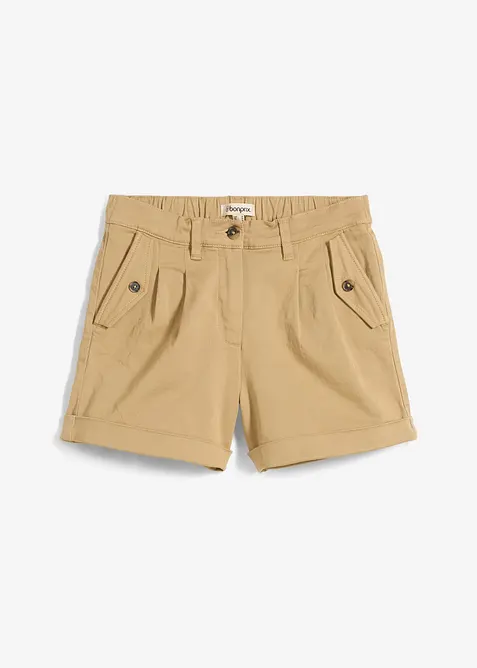 Twill short met hoge tailleband, bonprix