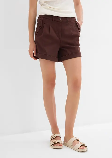 Twill short met hoge tailleband, bonprix