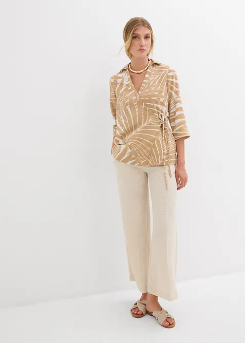 Kimono blouse in linnen look, bonprix