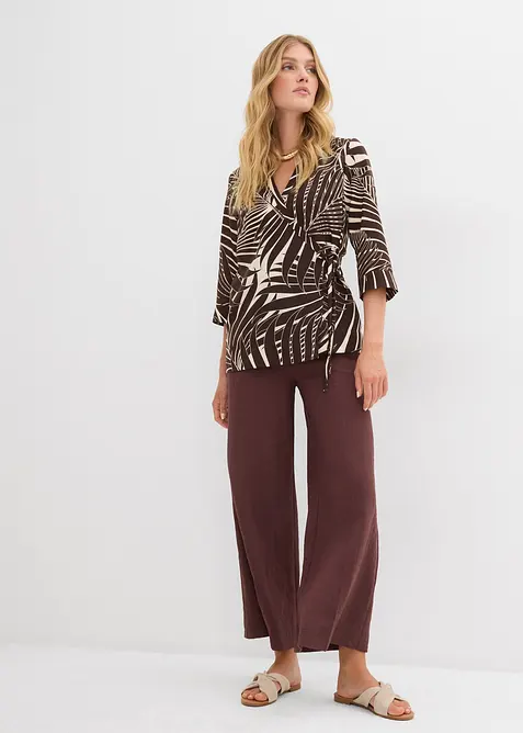 Kimono blouse in linnen look, bonprix