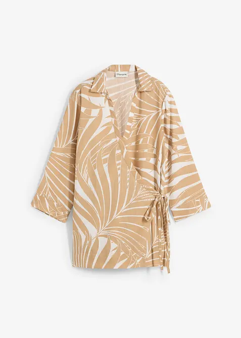 Kimono blouse in linnen look, bonprix