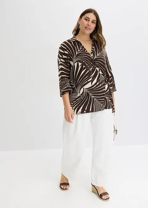 Kimono blouse in linnen look, bonprix