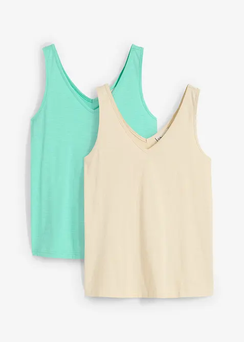 Tanktop van katoen (set van 2), bonprix