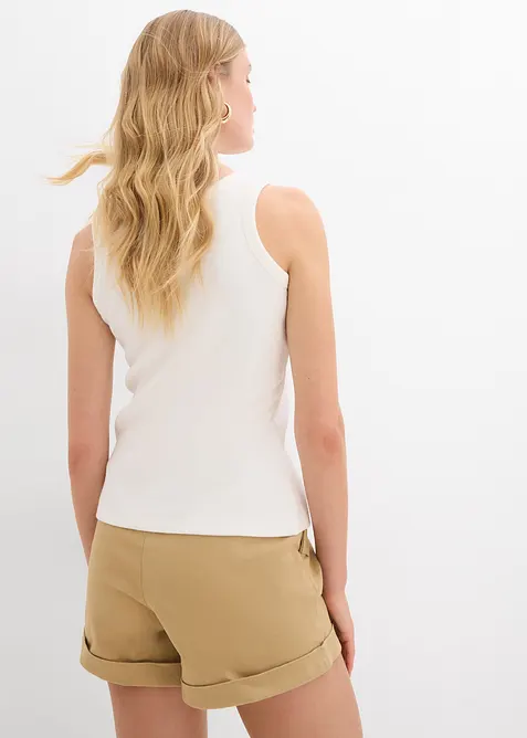 Geribde tanktop met biologisch katoen (set van 2), bonprix