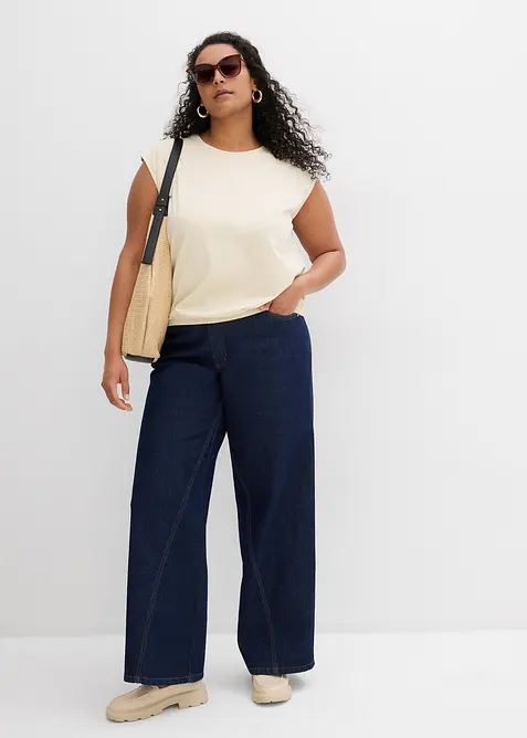 Shirt met elastische boordjes, bonprix