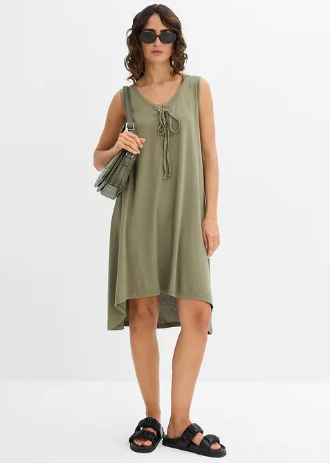 Jersey jurk met vetersluiting, bonprix