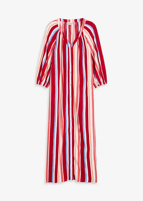 Gestreepte kaftan jurk van gestructureerde viscose, bonprix