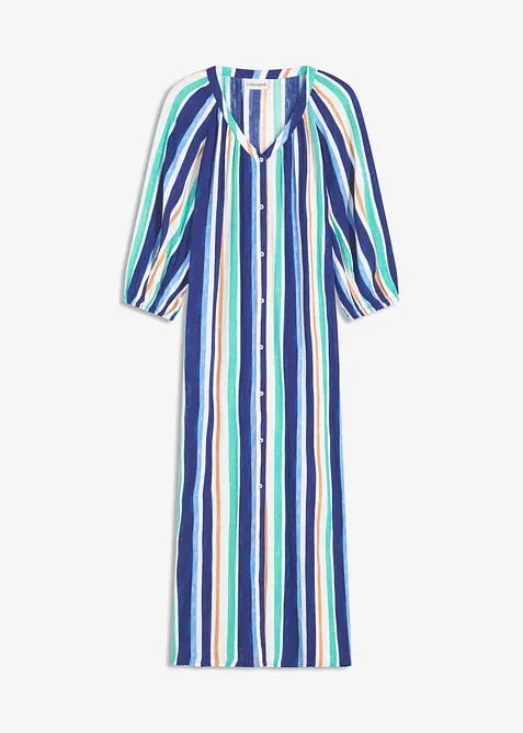 Gestreepte kaftan jurk van gestructureerde viscose, bonprix