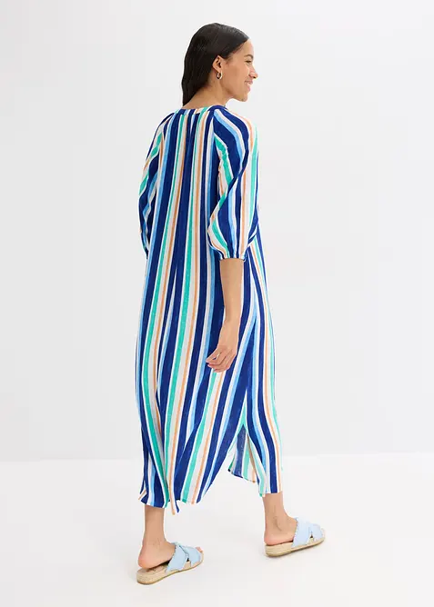 Gestreepte kaftan jurk van gestructureerde viscose, bonprix