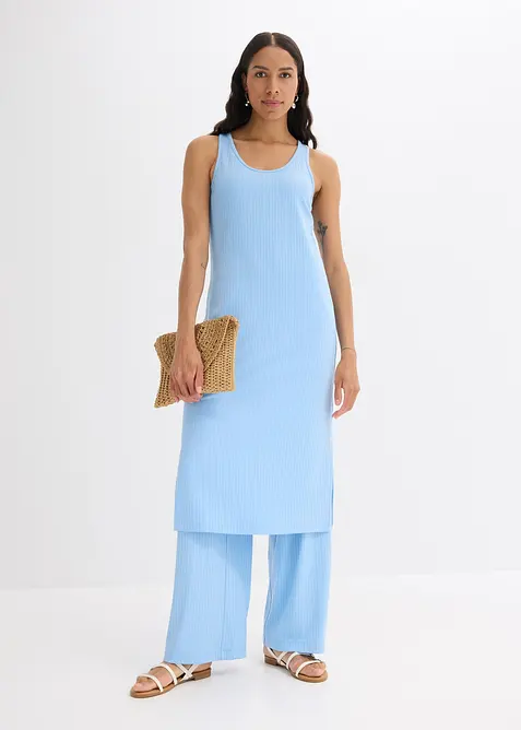 Midi jurk van zacht ribmateriaal, bonprix