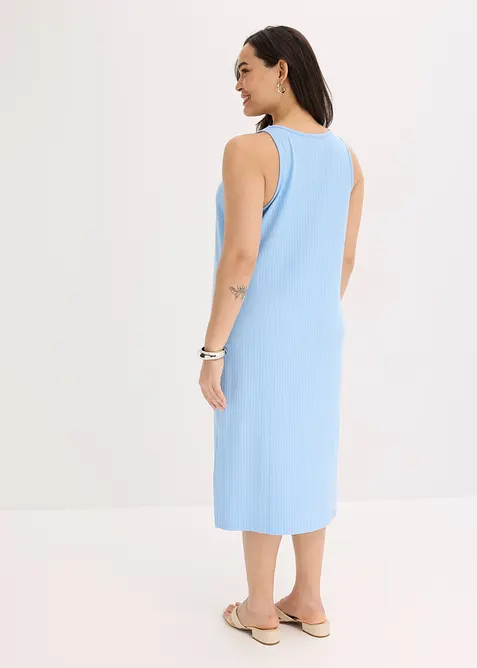 Midi jurk van zacht ribmateriaal, bonprix