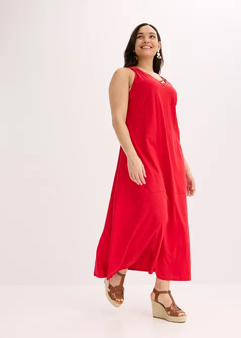 Jurk met spaghettibandjes van biologisch katoen, bonprix